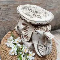 Mesa De Elefante Ap Exterior Artesanal Resina Pushkar Tienda Blanco