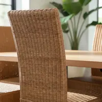 Silla Importada Indonesia Ratan Doble Tejido Madera Oriente No Marrón Marrón Claro