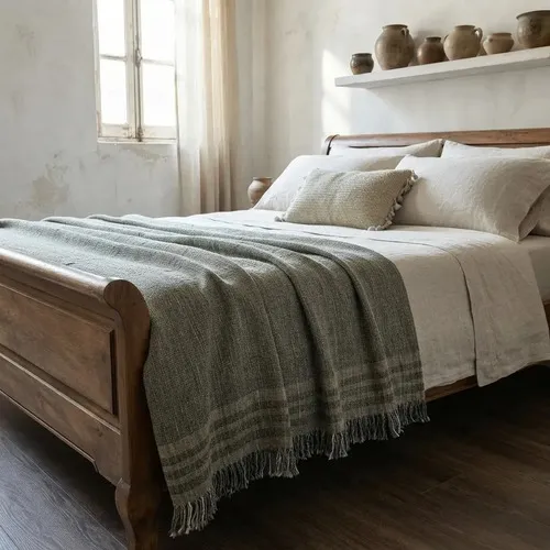 Manta Rustica Colcha Artesanal Cama O Sillon Pushkar Tienda