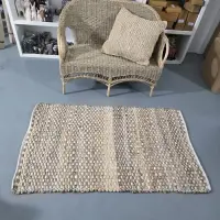 Alfombra Yute Artesanal Importada De India Pushkar Tienda 1.5 M 90 Cm Modelo 1