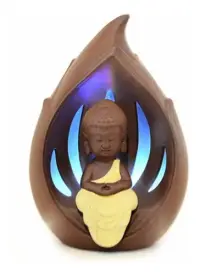 Cascada Humo Porta Conos  Niño Buda  17 Cm Con Led Importado