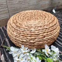 Puf Artesanal De Yoga Fibra Natural Indonesia Pushkar Tienda Beige