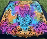 Manta Cubrecama De Algodón Hindu 2y1/2p Mandala Cubresillon