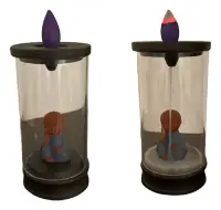 Cascada Humo 13cm Cristal Niño Buda Importado + 10 Conitos Marrón Lisa