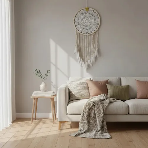 Atrapasueños Plumas Importado Indonesia Diseño Crochet 94 Cm