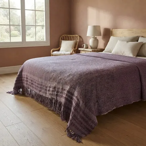 Manta Rustica Artesanal 230x240cm Hilado Fino Estilo Country