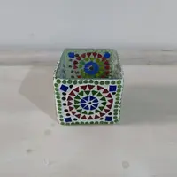 Fanal Porta Vela Importado India Cuadrado Venecitas Pushkar Modelo 1