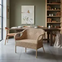 Sillon Doble Hecho En Fibra Natural Kraft 100% Artesanal Brodery Marrón