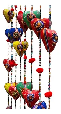 Tira De 5 Corazones Móviles Decorativos Importado De India  Varios Tira 5 Corazon
