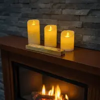 Juego X 3 Velas Led Con Moviiento Importadas Pila 15-12-10cm