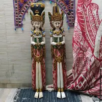 Mascara Rama Y Sita Set X 2 Madera Teka Artesanal Para Pared