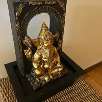 Fuente Agua 40cm Ganesh Sonido Zen Luz Led Relajación Import Dorado