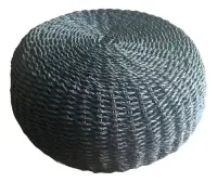 Puf Artesanal 45 Cm Pintado D Fibra Nartual Banco Mesa Zen