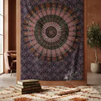 Manta De India 2x1.4 Mts Algodon Hindu Cubrecama Lona Tapiz