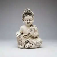 Estatua Buda Niño 65cm Resina Apto Exterior Ideal Jardin Blanco