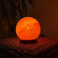 Lampara De Sal Pelota De Futbol Del Himalaya Importada Deco Madera