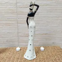 Estatuilla Imagen Africana Importada Oriente 40 Cm Fantasias Blanco