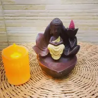 Cascada Humo Niño Buda 13 Cm + 10 Conos De Regalo  Importada