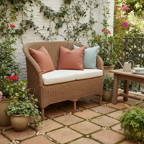 Sillón Doble Artesanal En Fibras Naturales Apto Galeria Deco