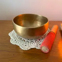 Cuenco Tibetano Artesanal Metal Importado Himalaya Oriental Dorado