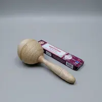 Maraca Artesanal Madera Importada Oriente Circulos Marrón Claro