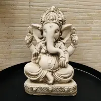 Estatuilla Resina Ganesha Traída De India Apto Exterior Blanco