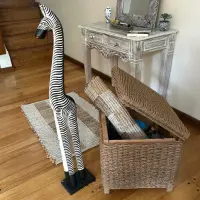Puff Baúl  Organizador Asiento Cuadrado Kraft Natural C Tapa Marrón Puff Cuadrado