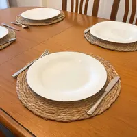 Plato De Sitio 40cm Yute Nral. Individual Importado Vietnam  Marrón Claro