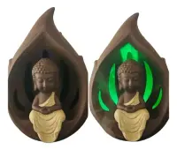 Cascada Humo Porta Conos  Niño Buda  17 Cm Con Led Importado