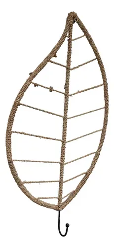 Perchero Pared Hoja De Seagrass Importado 1 Gancho Pushkar Marrón Claro