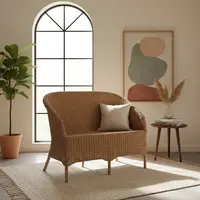 Sillón Doble Artesanal En Fibras Naturales Apto Galeria Deco