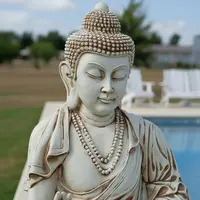 Buda Mega Gigante En Resina Apto Exterior  Figura Zen Jardín