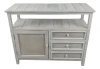 Consola Recibidor Madera Bamboo Oriente Mueble Importado Blanco