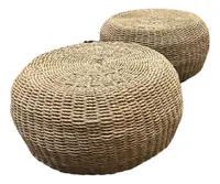 Juego X 2 Unidades Puf 65 Cm Fibra Nartural  Banco-mesa-zen Marrón