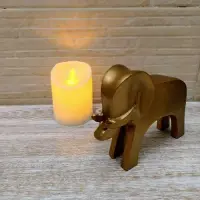 Estatuilla Elefante Aluminio Import Oriente Deco Hogar 17 Cm