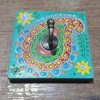 Perchero Pared Artesanal Hindu 1 Gancho Pintado A Mano India