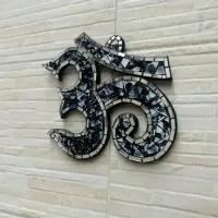 Cuadro Decorativo Om Venecitas Importado Indonesia Artesanal Negro