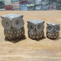 Set X3 Buhos En Madera De Oriente Tallado Importado India