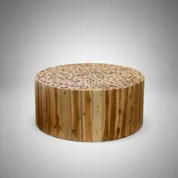 Mesa Ratona Madera Redonda Importado Artesanal Pushkar Marrón