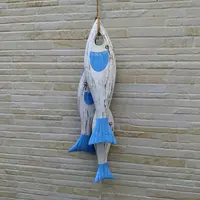 Movil Decorativo Tira Pez Artesanl Colgante Madera Indonesia