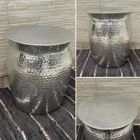 Puf Aluminio De India 43 Cm Taburete Importado Tendenacia