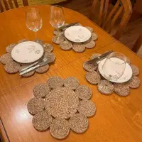 Individual D Indonesia Fibra Natural Plato Sitio Apoyafuente Marrón Claro Liso