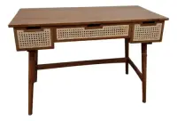 Escritorio Retro Rattan Importado Unico Cajones Pushkar Marrón