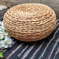 Puf Artesanal De Yoga Fibra Natural Indonesia Pushkar Tienda Beige