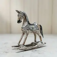 Estatuilla Madera Caballo Oriente Importado Indonesia Marrón Claro