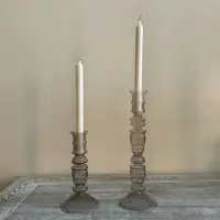 Candelabro Importado Para Velas Vidrio Pushkar Tienda Deco Transparente