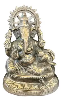 Estatuilla De Ganesha 30cm D Alto Bañada En Bronce Importada Modelo 2