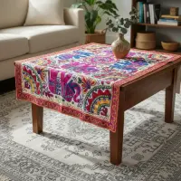 Tapiz Bordado Artesanal Importado De India 90 X 90 Cm Cuadro Modelo 3