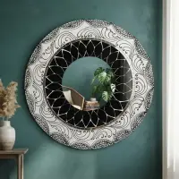 Espejo Sol De Madera Importado Indonesia Pared Decoración Modelo 8