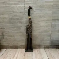 Jirafa De Madera Teka En 1 Pieza Pintada Artesanal Importada